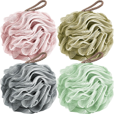 4 Pack of Shower Loofahs Bath Sponges