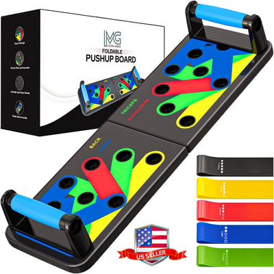 Foldable Push Up Board for Men & Women with Accessories for Home Workouts