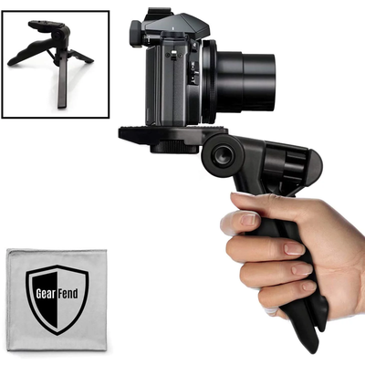 Camera Heavy Duty Pistol Grip Stabilizer and Tripod - Table Stand for DSLR Cameras plus Microfiber Cloth