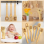 8 Pcs Funny Cooking Utensils Set Includes 6 Wooden Spoons, 1 Holder and 1Kitchen Apron