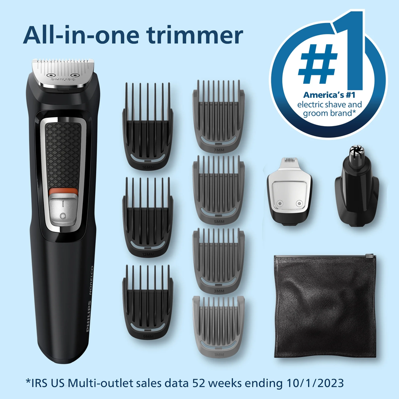 13 Piece Philips Series 3000 Men's Electric Multi Groomer