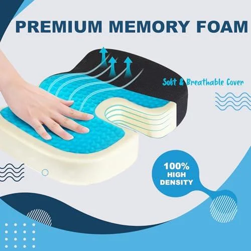 Memory Foam Seat Cushion - Non-Slip Ergonomic 