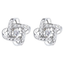 Sterling Silver Love Knot Stud Earrings with Swarovski Crystals