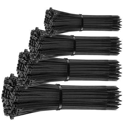 1000 Pack Black Zip Ties Self-Locking Design - Multiple Lengths - 4in 6in 8in 10in