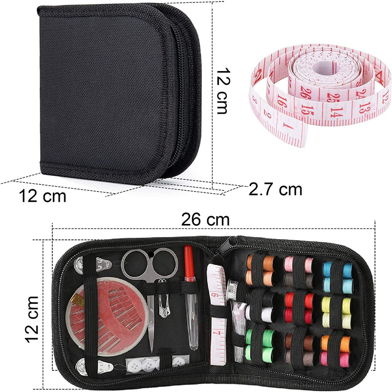 104 Pc Premium Portable Sewing Kit with 18 Color Threads, 24 Needles, Seam Ripper, Scissors, Thimble ect