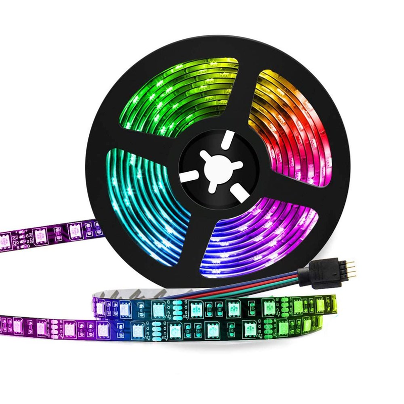 16.4ft LED Light Strip, 5M RGB Color Changing 3528 300 LEDs with 44 Key IR Remote