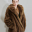 MANGO Faux Fur Effect Coat with Lapels – Timeless Elegance Large
