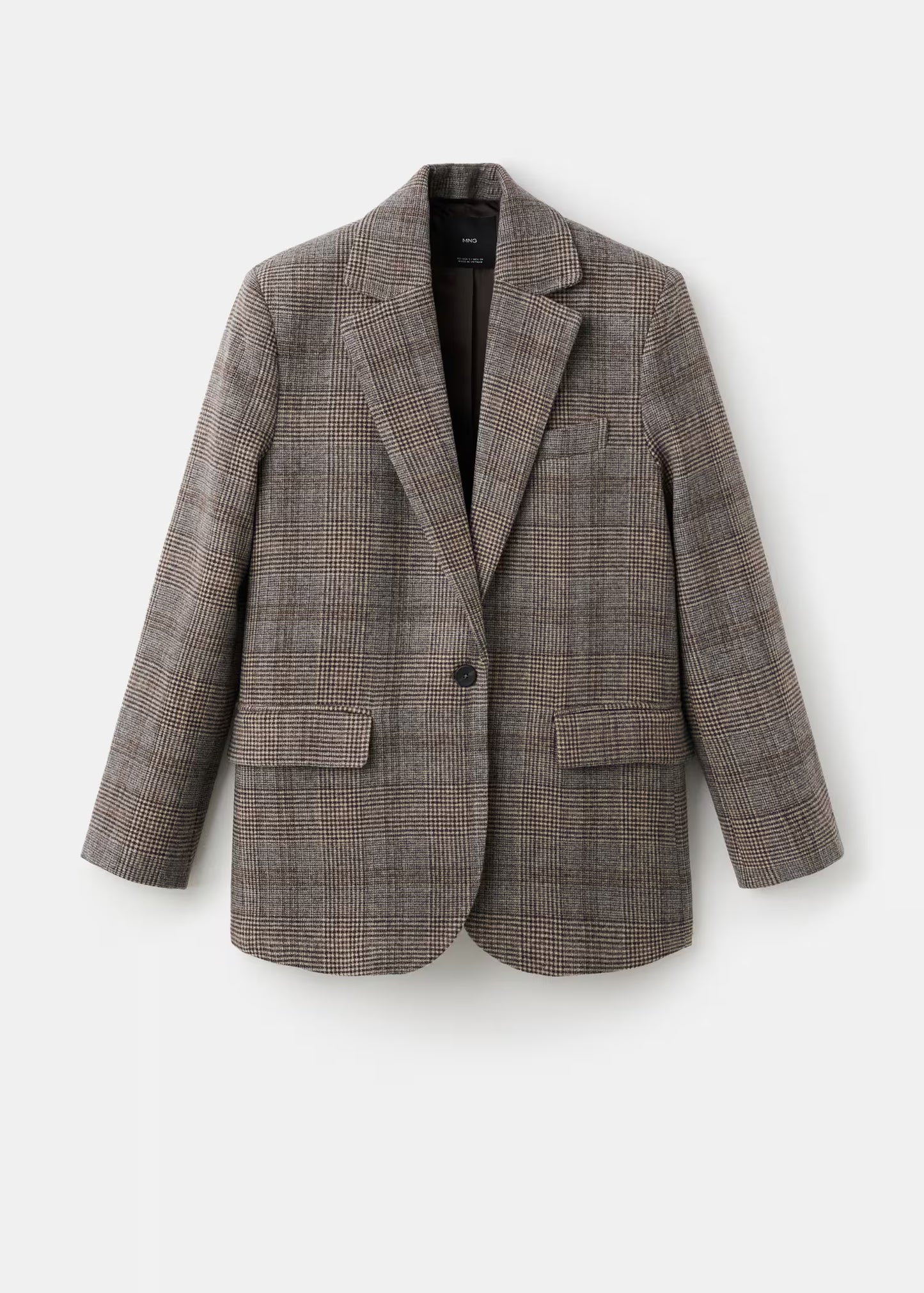 MANGO wool check blazer - Size Large