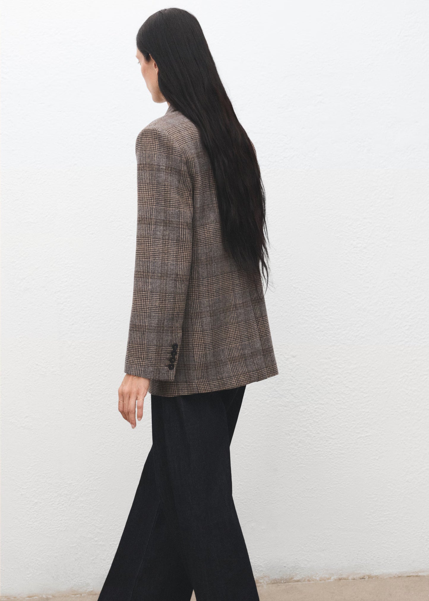 MANGO wool check blazer - Size Large