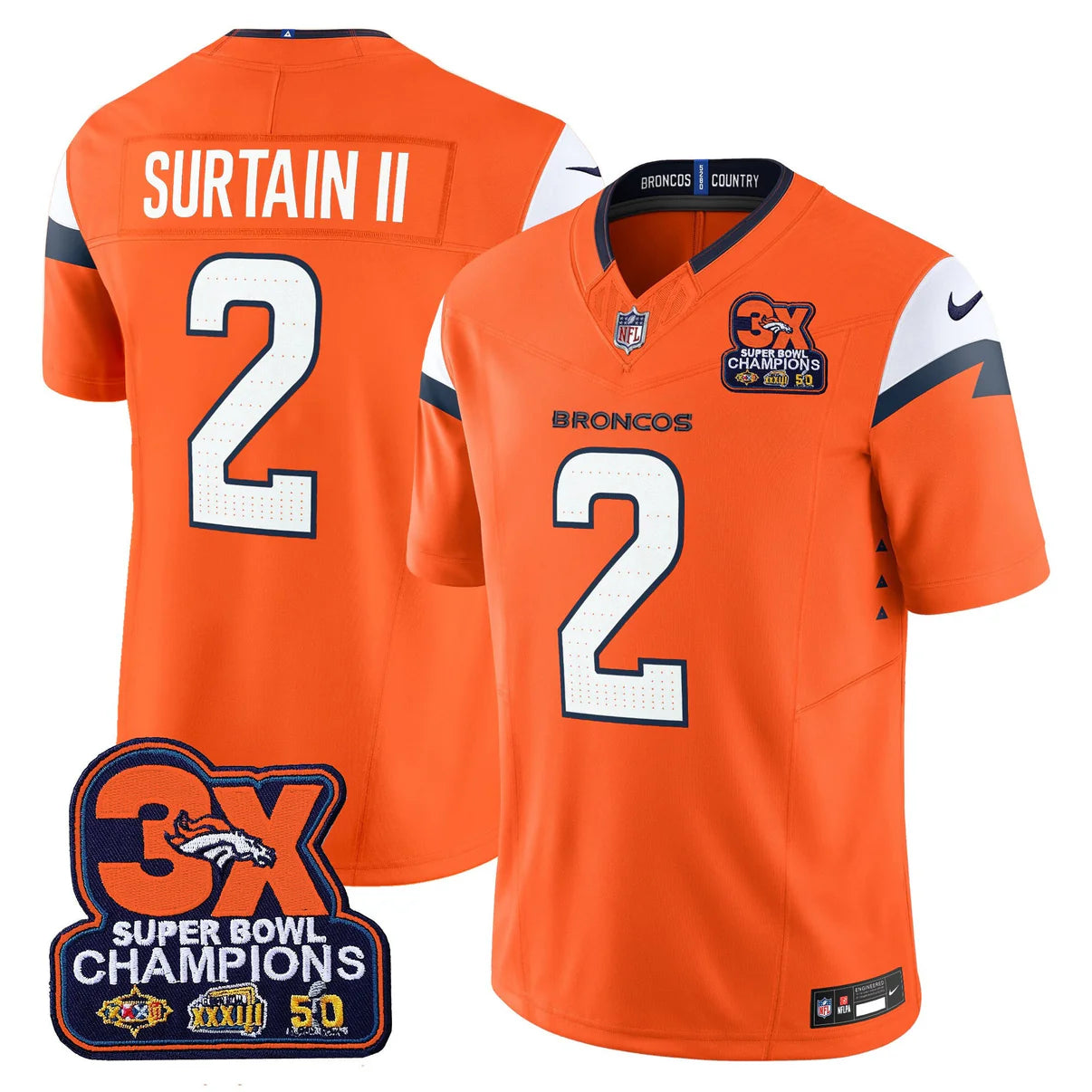 Men's Denver Broncos Patrick Surtain II Nike 2025 Mile High Collection Jersey