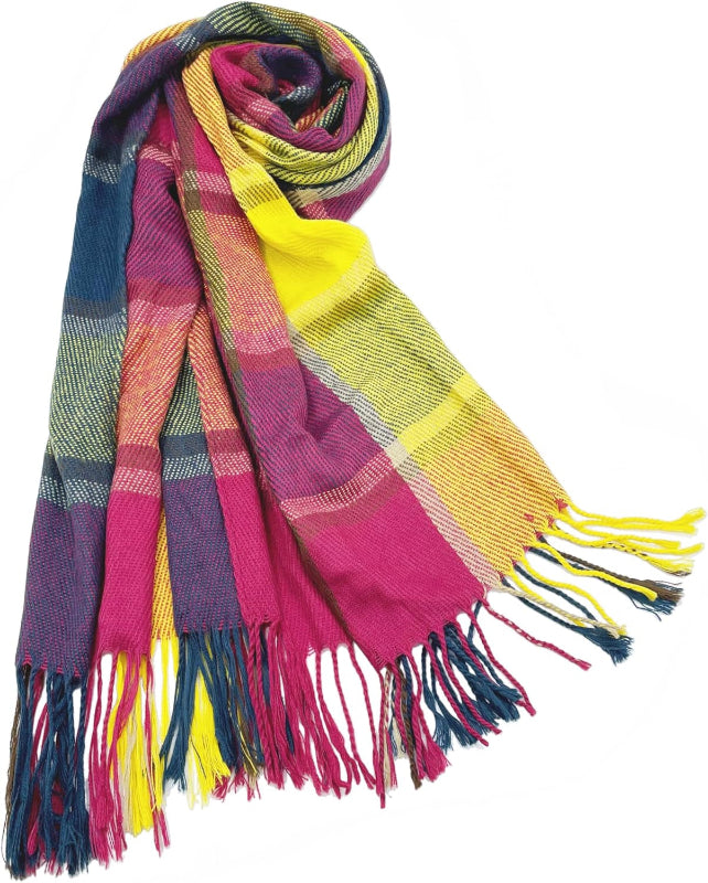 Plaid Winter Scarf for Women, Cashmere Feel Blanket Shawl and Wrap