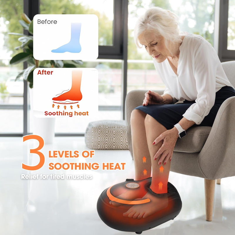 Shiatsu Foot Massager with Remote Deep Kneading Relief & Heat 