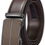 Men's Leather Belt with Automatic Ratchet Buckle Slide - Trim to Fit