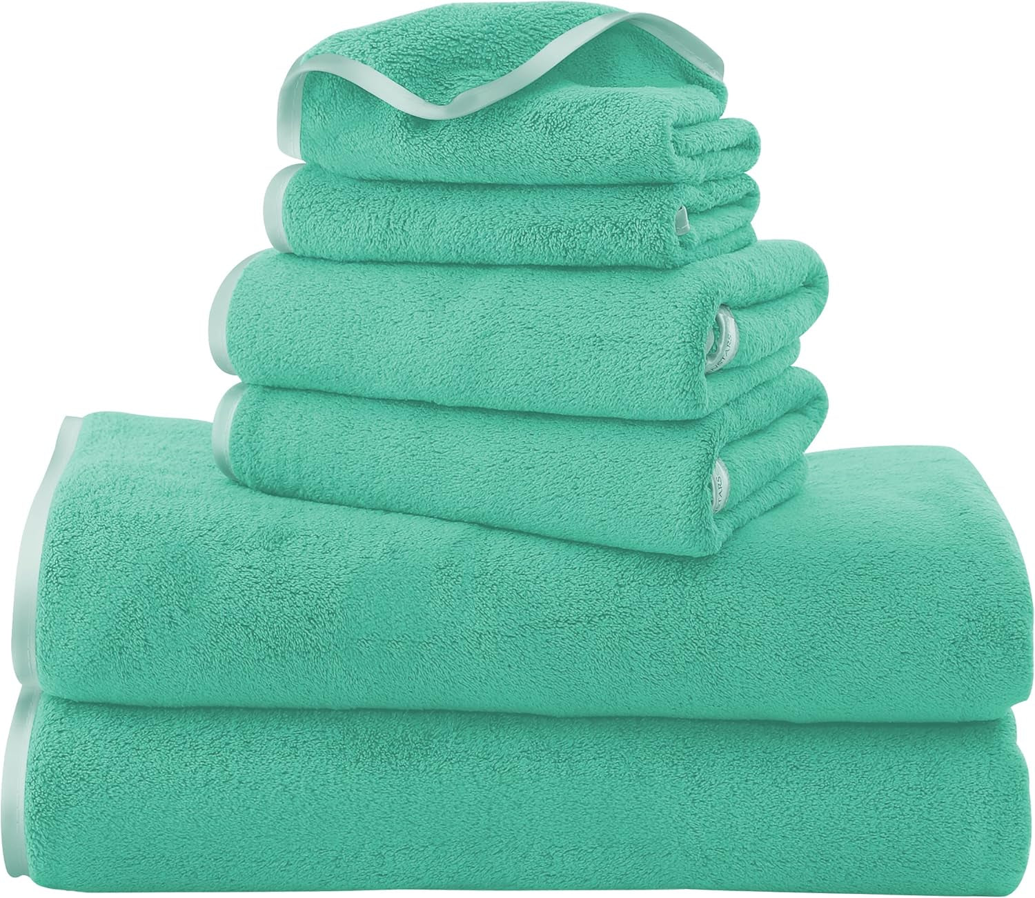 6 Pack Ultra Soft Microfiber Towel Set- 2 Bath Towels, 2 Hand Towels, 2 Washcloths