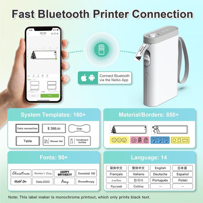 Label Maker Machine with Tape, P21 Bluetooth Label Printer, Wireless with Multiple Templates