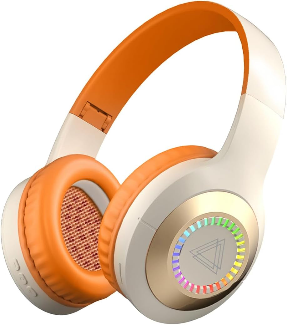 Wireless Bluetooth 5.3 Headphone with Colorful Lights, Large Battery Capacity, Foldable, 10M Range