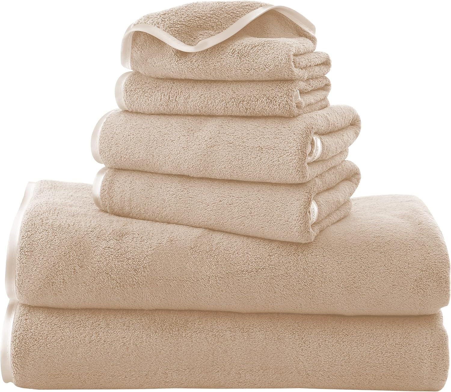 6 Pack Ultra Soft Microfiber Towel Set- 2 Bath Towels, 2 Hand Towels, 2 Washcloths