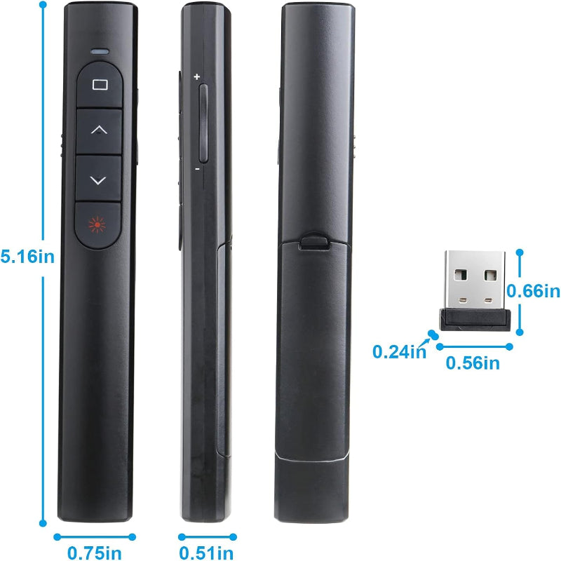 Wireless Presenter Remote, Presentation Clicker with Hyperlink & Volume Remote Control(Battery Included)