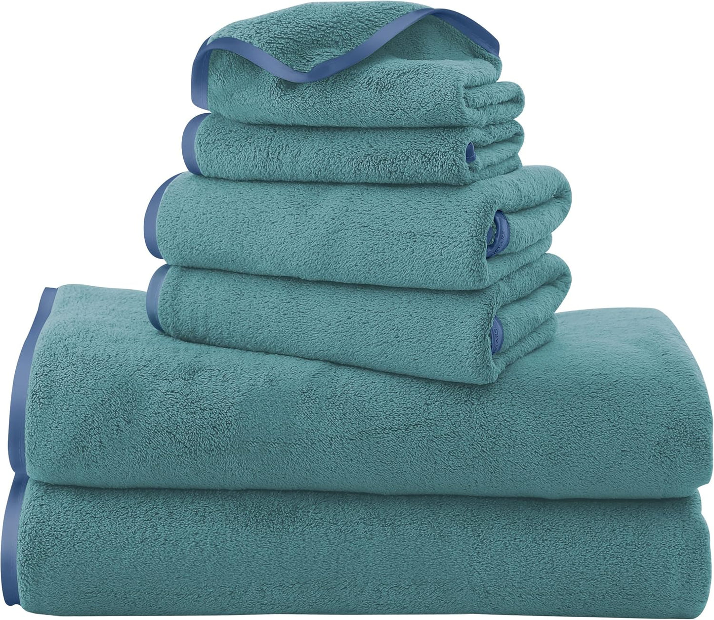 6 Pack Ultra Soft Microfiber Towel Set- 2 Bath Towels, 2 Hand Towels, 2 Washcloths