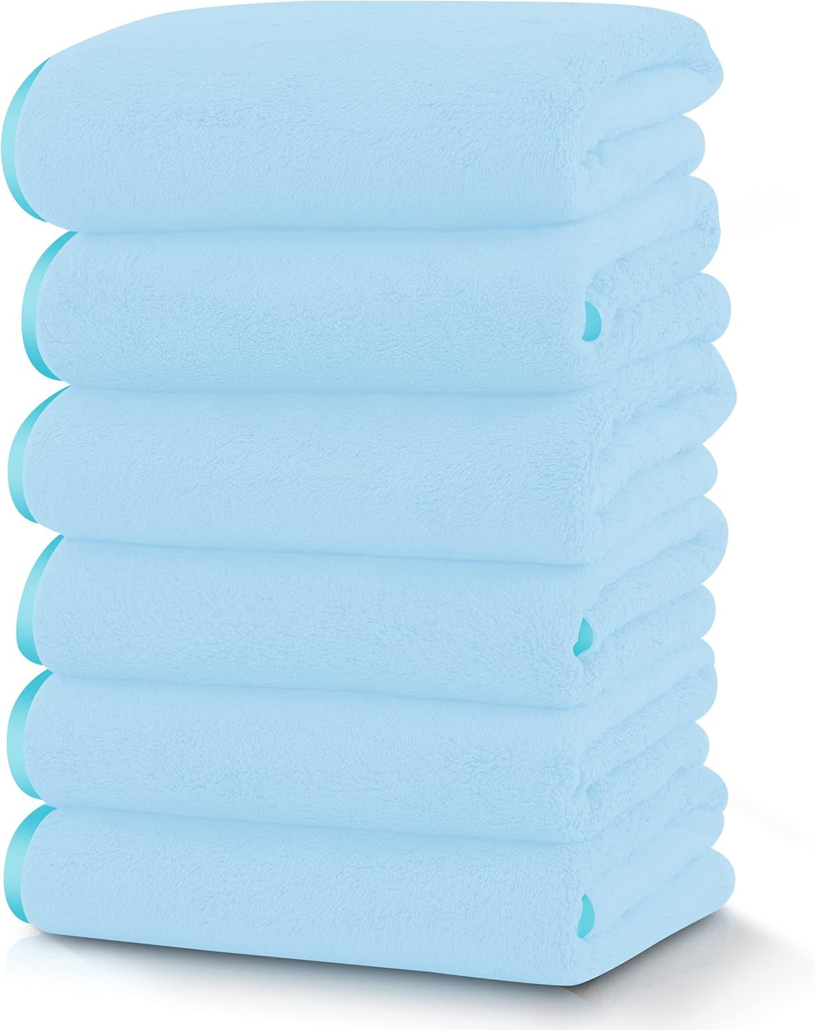 6 Pack Ultra Soft Microfiber Towel Set- 2 Bath Towels, 2 Hand Towels, 2 Washcloths