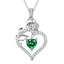 925 Sterling Silver Birthstone Necklace, Rose Flower Heart Pendant Jewelry