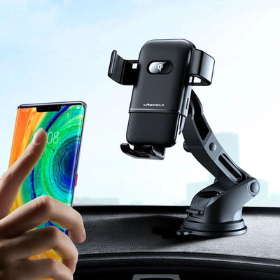 15W Auto-Positioning Qi AIF4 Wireless Charging Phone Holder with Telescopic Mount and Air Vent Clamp - Compatible with Qi Enabled  Models