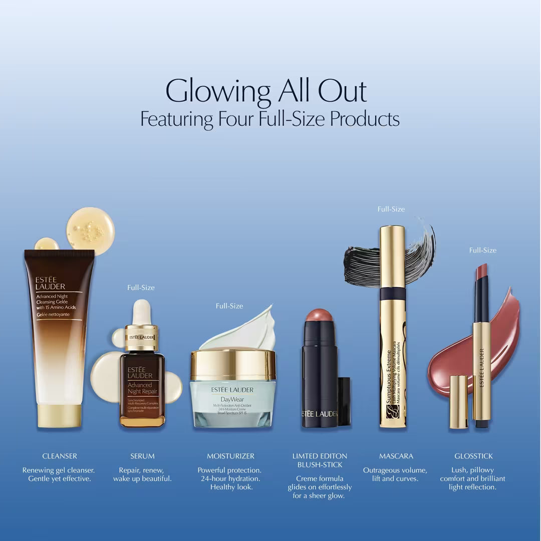 Estée Lauder Glowing All Out Gift Set – Radiant Skincare & Makeup Collection