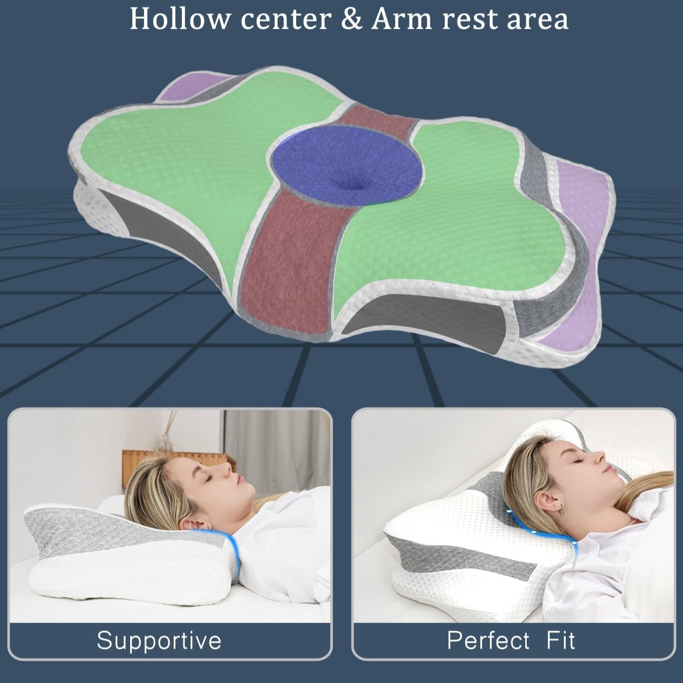 Adjustable Cervical Memory Foam Pillow for Neck Pain Relief