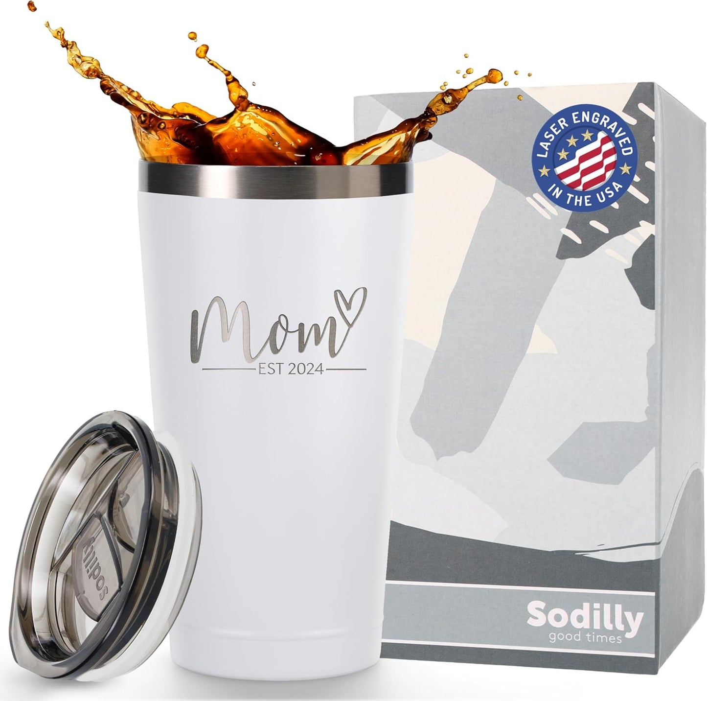 Family Tumbler with Lid, 16 oz White