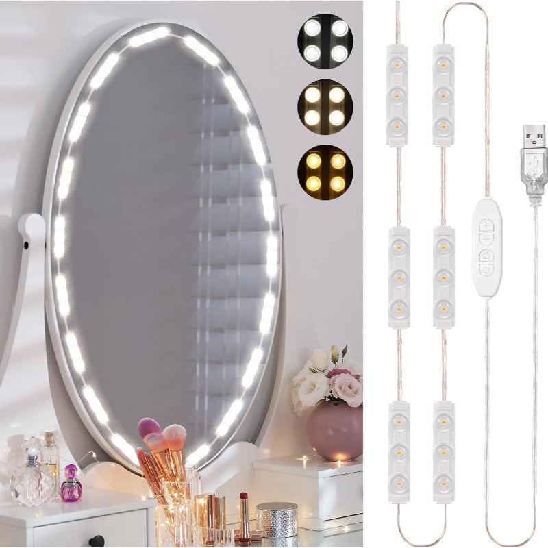 LED Vanity Mirror Lights with 10 Dimmable Bulbs, Adjustable Color & Brightnes