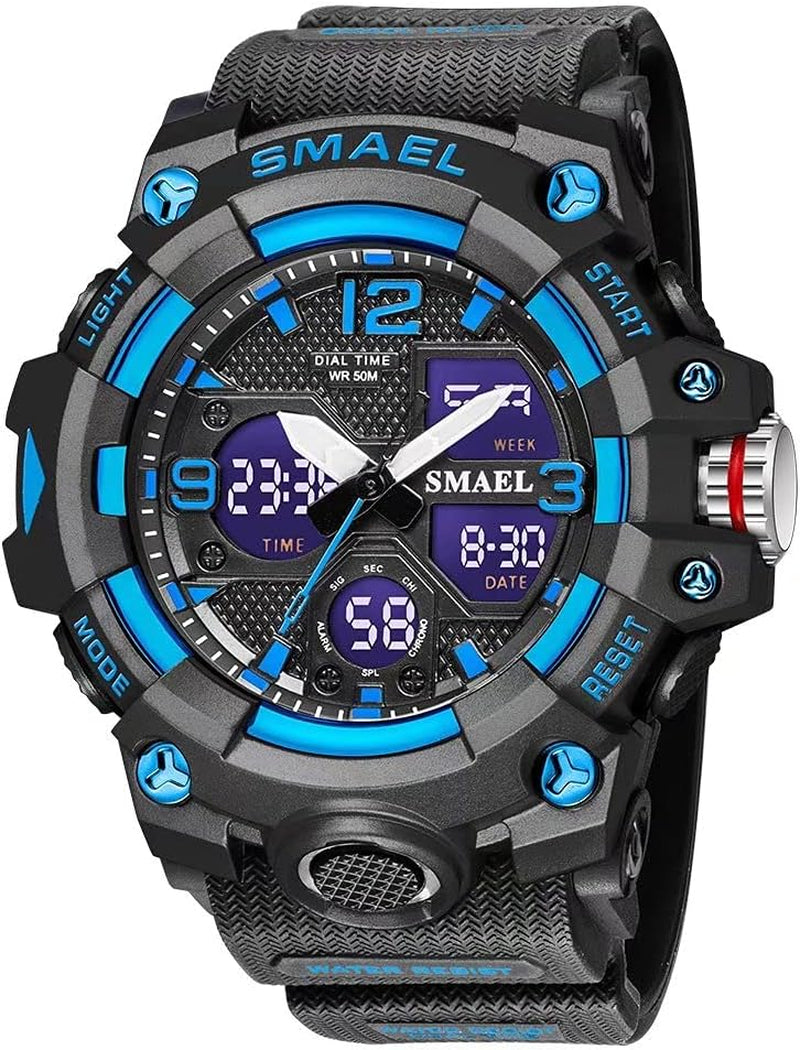 Men's Waterproof Sports Wrist Watch - LED Alarm Stopwatch