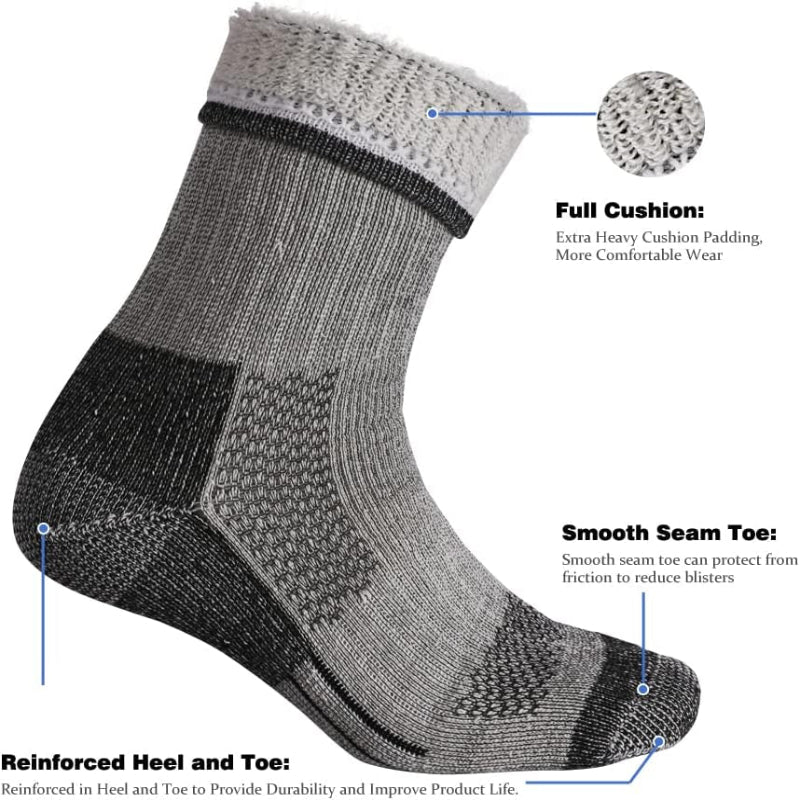 10 Pairs Merino Wool Cushion Crew Socks