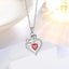 925 Sterling Silver Birthstone Necklace, Rose Flower Heart Pendant Jewelry