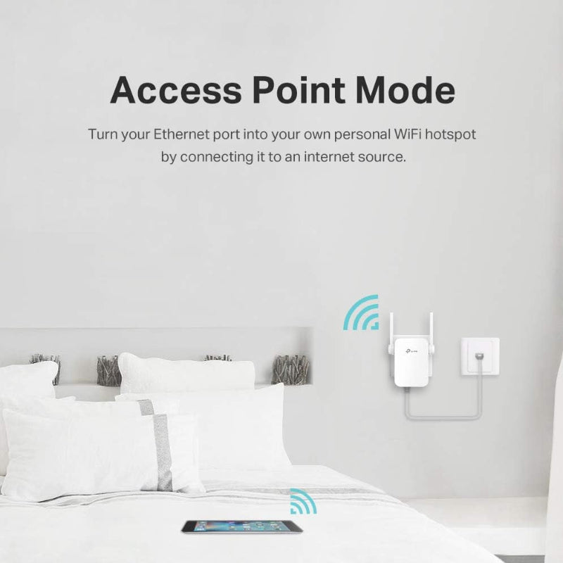 N300 WiFi Extender RE105, Single Band Signal Booster with Access Point Support