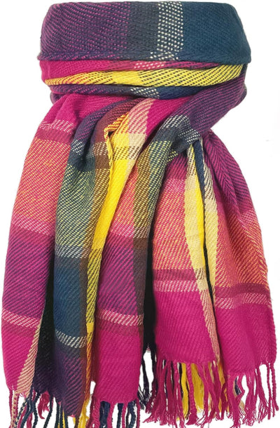 Plaid Winter Scarf for Women, Cashmere Feel Blanket Shawl and Wrap