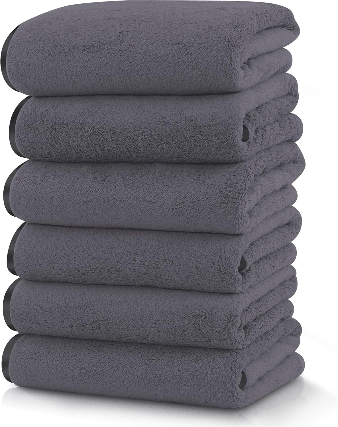 6 Pack Ultra Soft Microfiber Towel Set- 2 Bath Towels, 2 Hand Towels, 2 Washcloths