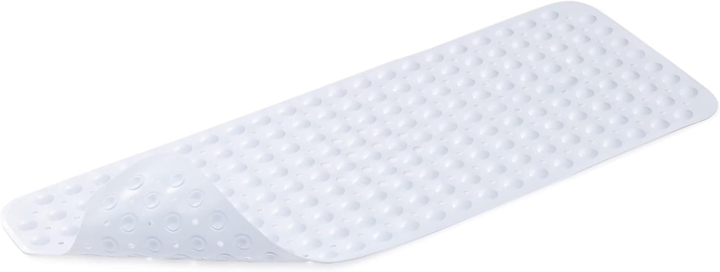 40 x 16 Inches Extra Long Shower Mat with Suction Cups and Drain Holes