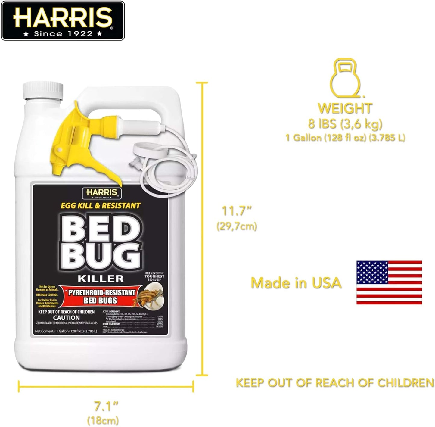Harris Bed Bug Killer – Professional Bed Bug &amp; Flea Killer (1 Gallon)