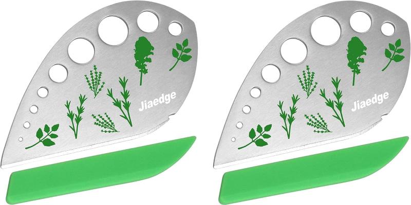 Stainless Steel Kitchen Herbs Leaf Stripping Tool with 9 Holes