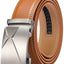 Men's Leather Belt with Automatic Ratchet Buckle Slide - Trim to Fit