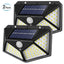 2Pack 100 LED Solar Outdoor Lights - Waterproof Motion Sensor