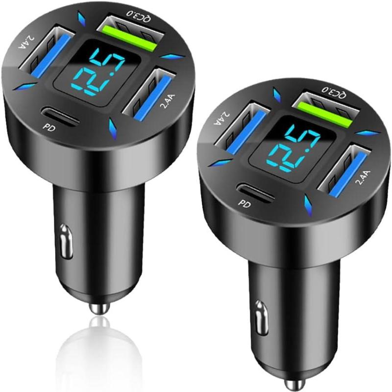 66W Super Fast Charger For Phones & Devices with USB PD&QC 3.0(Voltmeter&LED Lights)