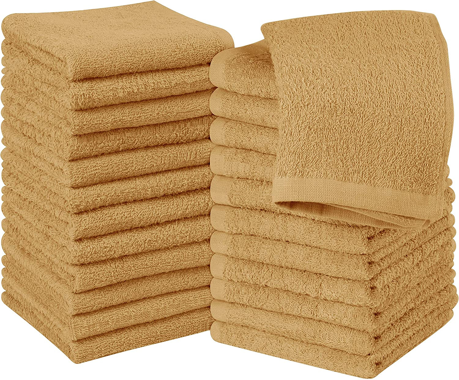 12 Pack Cotton Washcloths Set - 100% Ring Spun Cotton, Premium Quality Flannel Face Cloths