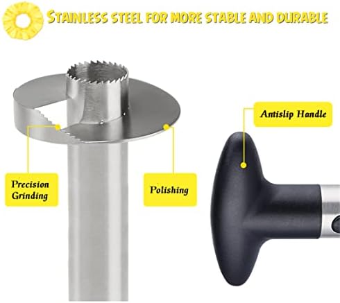 Stainless Steel Pineapple Corer and Slicer with Sharp Blade for Fruit Rings and Diced Pineapple
