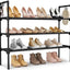 3-Tier Stackable Shoe Rack Organizer with 5 Hooks for Closet, Entryway and Garage