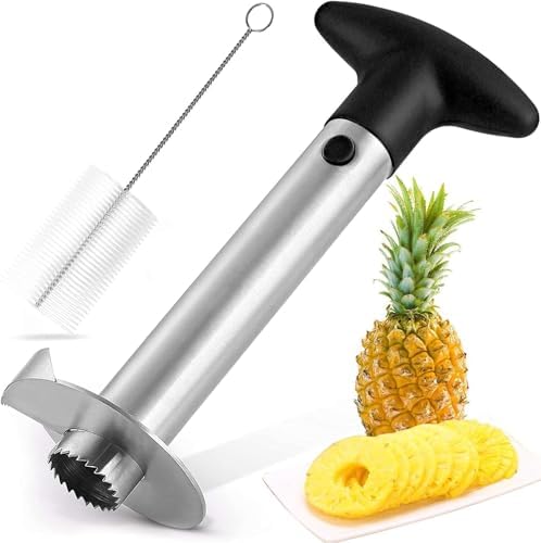 Stainless Steel Pineapple Corer and Slicer with Sharp Blade for Fruit Rings and Diced Pineapple