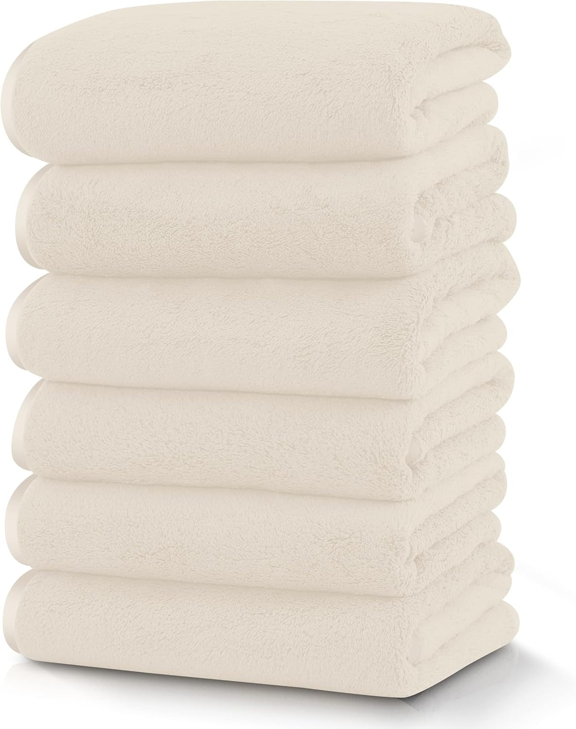 6 Pack Ultra Soft Microfiber Towel Set- 2 Bath Towels, 2 Hand Towels, 2 Washcloths