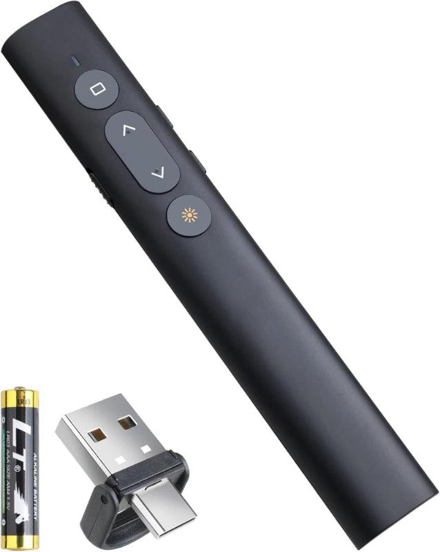 Wireless Presenter Remote, Presentation Clicker with Hyperlink & Volume Remote Control(Battery Included)