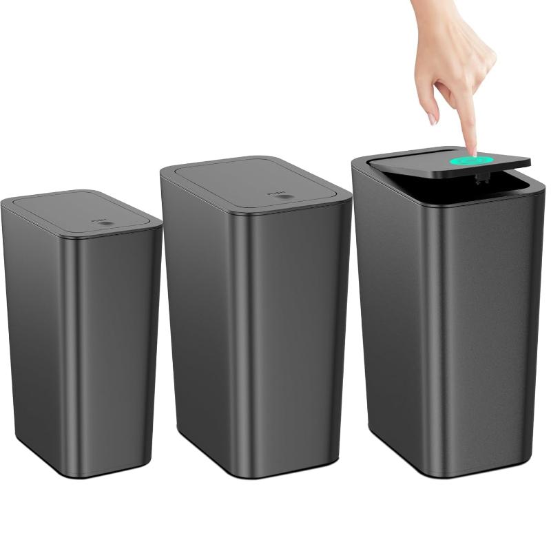 3 Pack Trash Can Set with Lids