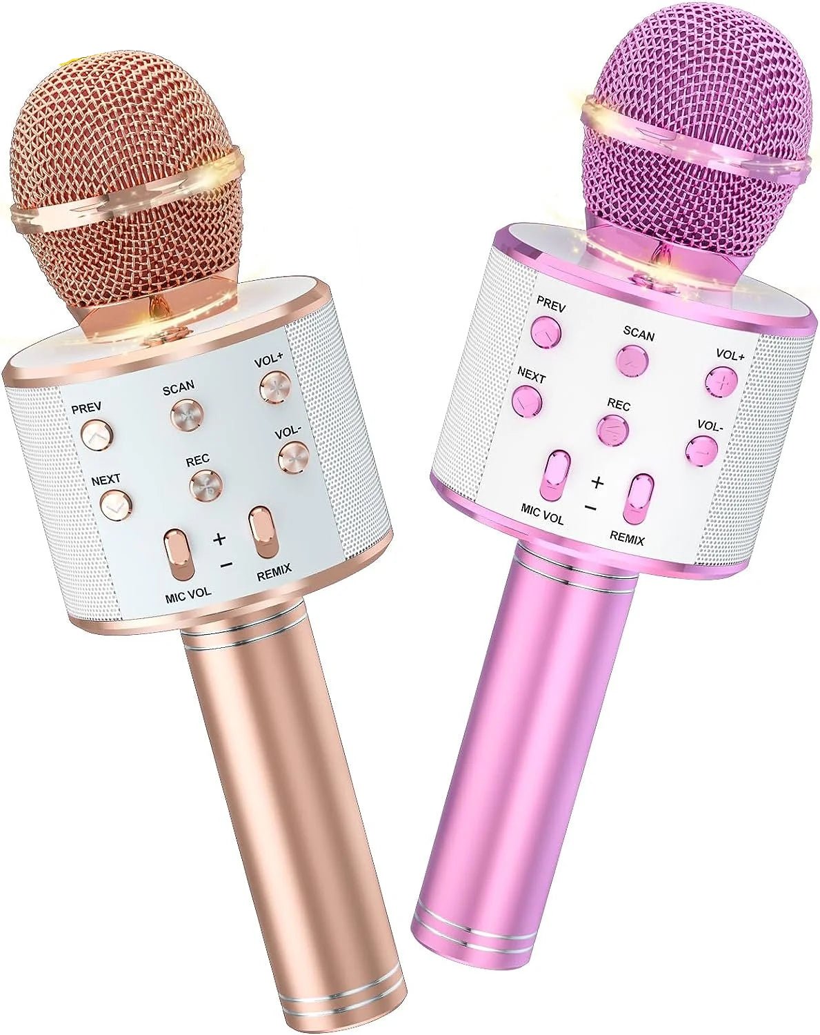 2 Pack Kids Karaoke Microphones, Portable, Wireless & Bluetooth